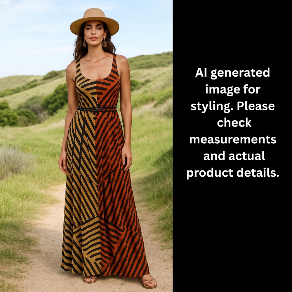 Ann Taylor LOFT geometric maxi dress, sz S petite
